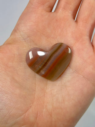 PINK BANDED ONYX HEART (3) tumble stone The Crystal Avenues 