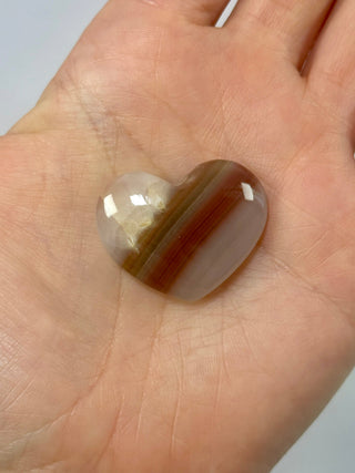 PINK BANDED ONYX HEART (4) tumble stone The Crystal Avenues 