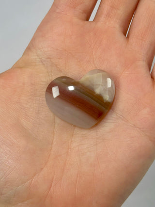 PINK BANDED ONYX HEART (4) tumble stone The Crystal Avenues 