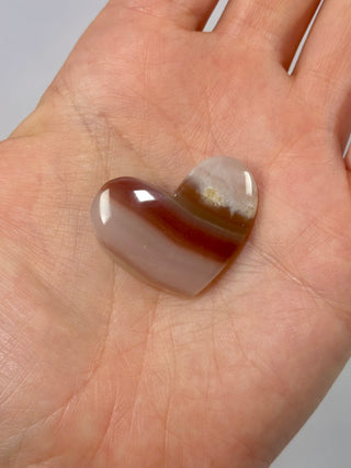 PINK BANDED ONYX HEART (5) tumble stone The Crystal Avenues 