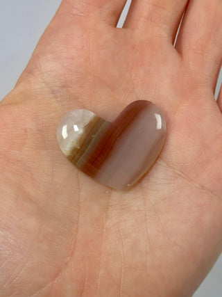 PINK BANDED ONYX HEART (5) tumble stone The Crystal Avenues 