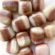 Load image into Gallery viewer, PINK BANDED ONYX TUMBLE STONE Bracelet The Crystal Avenues 
