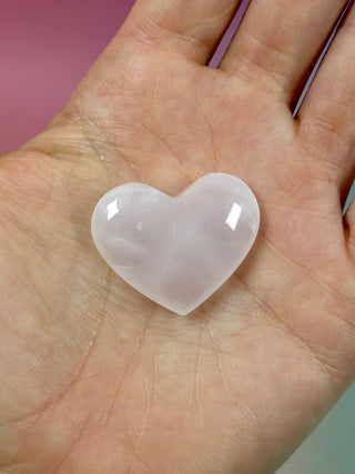 PINK MANGANO CALCITE HEART (1) tumble stone The Crystal Avenues 