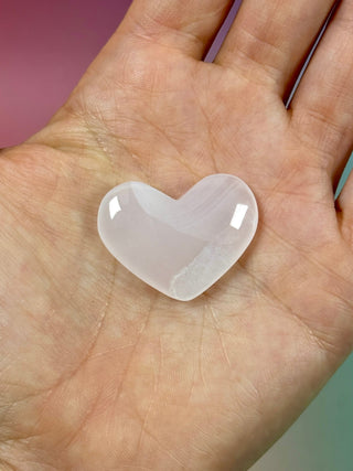 PINK MANGANO CALCITE HEART (2) tumble stone The Crystal Avenues 