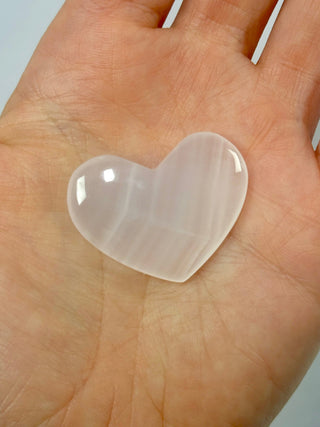 PINK MANGANO CALCITE HEART (3) tumble stone The Crystal Avenues 