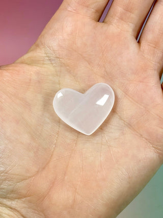 PINK MANGANO CALCITE HEART (4) tumble stone The Crystal Avenues 