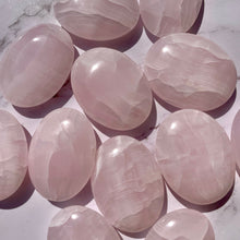 Indlæs billede til gallerivisning PINK MANGANO CALCITE PALM STONE tumble stone The Crystal Avenues 
