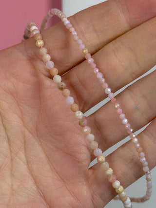 PINK OPAL FACET CHOKER NECKLACE Necklace The Crystal Avenues 