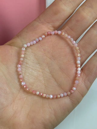 PINK OPAL FACET STRETCH BRACELET Bracelet The Crystal Avenues 