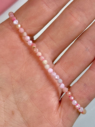 PINK OPAL FACET STRETCH BRACELET Bracelet The Crystal Avenues 