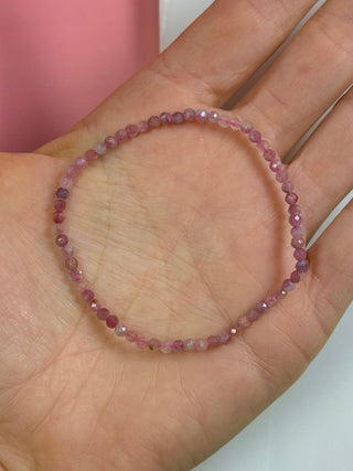 PINK TOURMALINE FACET STRETCH BRACELET Bracelet The Crystal Avenues 