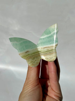 PISTACHIO CALCITE BUTTERFLY (1) The Crystal Avenues 