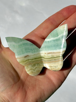 PISTACHIO CALCITE BUTTERFLY (1) The Crystal Avenues 