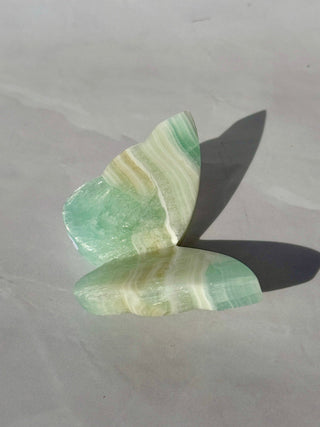 PISTACHIO CALCITE BUTTERFLY (2) The Crystal Avenues 