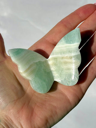PISTACHIO CALCITE BUTTERFLY (2) The Crystal Avenues 