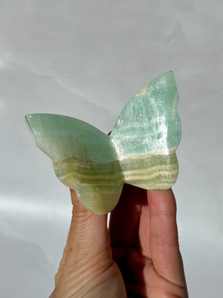 PISTACHIO CALCITE BUTTERFLY (3) The Crystal Avenues 
