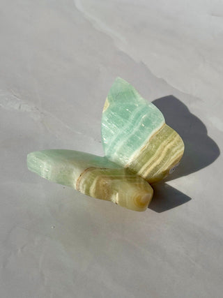 PISTACHIO CALCITE BUTTERFLY (3) The Crystal Avenues 