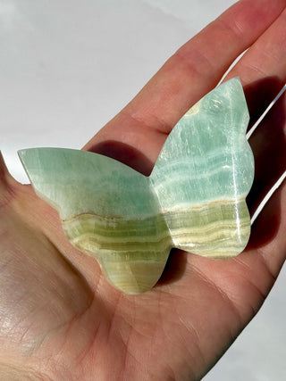 PISTACHIO CALCITE BUTTERFLY (3) The Crystal Avenues 