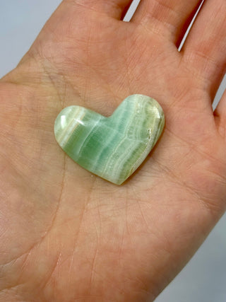 PISTACHIO CALCITE HEART (A) Palmstone The Crystal Avenues 