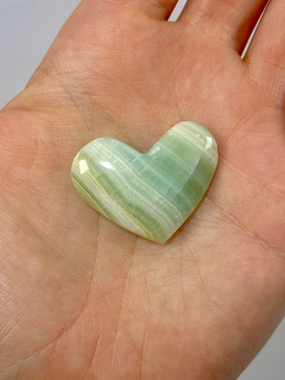 PISTACHIO CALCITE HEART (A) Palmstone The Crystal Avenues 