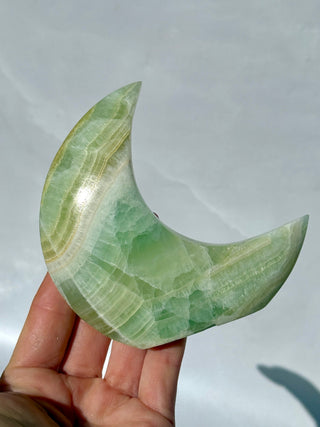 PISTACHIO CALCITE MOON (3) Palmstone The Crystal Avenues 