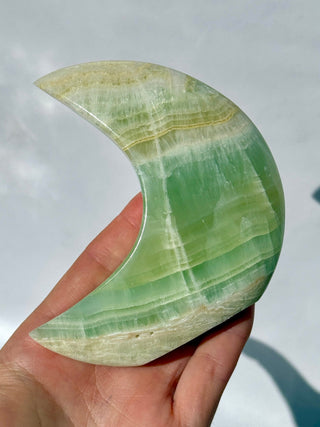 PISTACHIO CALCITE MOON (4) Palmstone The Crystal Avenues 