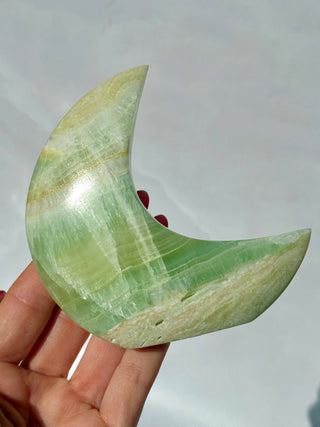 PISTACHIO CALCITE MOON (4) Palmstone The Crystal Avenues 