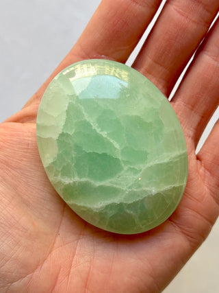 PISTACHIO CALCITE PALM STONE (6) Palmstone The Crystal Avenues 