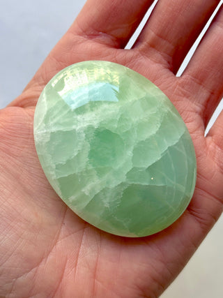 PISTACHIO CALCITE PALM STONE (7) Palmstone The Crystal Avenues 