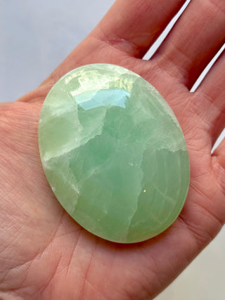 PISTACHIO CALCITE PALM STONE (7) Palmstone The Crystal Avenues 