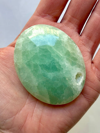 PISTACHIO CALCITE PALM STONE (8) Palmstone The Crystal Avenues 