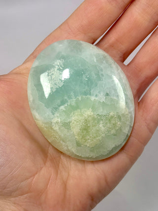 PISTACHIO CALCITE PALM STONE (A) Palmstone The Crystal Avenues 