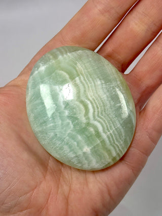 PISTACHIO CALCITE PALM STONE (B) Palmstone The Crystal Avenues 