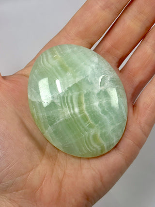 PISTACHIO CALCITE PALM STONE (B) Palmstone The Crystal Avenues 