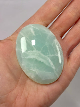PISTACHIO CALCITE PALM STONE (F) Palmstone The Crystal Avenues 