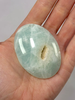 PISTACHIO CALCITE PALM STONE (F) Palmstone The Crystal Avenues 