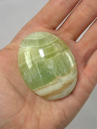 PISTACHIO CALCITE PALM STONE (J) Palmstone The Crystal Avenues 