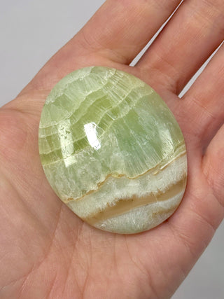 PISTACHIO CALCITE PALM STONE (K) Palmstone The Crystal Avenues 
