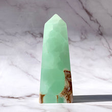 Load image into Gallery viewer, PISTACHIO CALCITE TOWER (2) Palmstone The Crystal Avenues 
