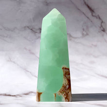 Load image into Gallery viewer, PISTACHIO CALCITE TOWER (2) Palmstone The Crystal Avenues 
