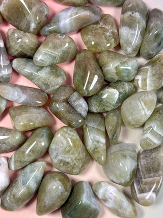 PRASIOLITE (GREEN AMETHYST) TUMBLE STONE Tumble Stone The Crystal Avenues 