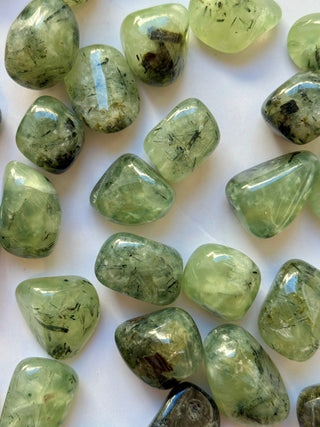 PREHNITE TOURMALINE TUMBLE STONE Tumble Stone The Crystal Avenues 