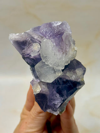 PURPLE FLUORITE CLUSTER W. CALCITE (11) Raw Crystal The Crystal Avenues 