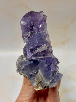 PURPLE FLUORITE CLUSTER W. CALCITE (12) Raw Crystal The Crystal Avenues 