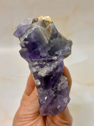 PURPLE FLUORITE CLUSTER W. CALCITE (12) Raw Crystal The Crystal Avenues 