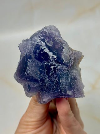 PURPLE FLUORITE CLUSTER W. CALCITE (18) Raw Crystal The Crystal Avenues 