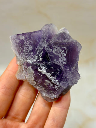 PURPLE FLUORITE CLUSTER W. CALCITE (18) Raw Crystal The Crystal Avenues 