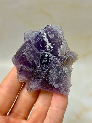 PURPLE FLUORITE CLUSTER W. CALCITE (18) Raw Crystal The Crystal Avenues 