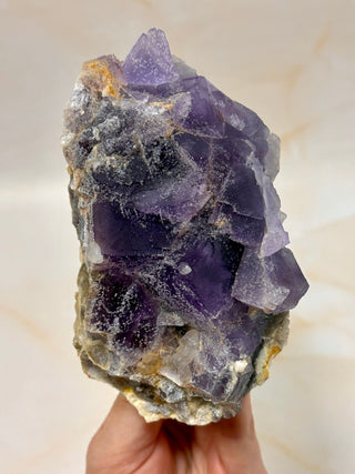 PURPLE FLUORITE CLUSTER W. CALCITE (2) Raw Crystal The Crystal Avenues 