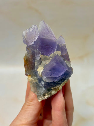 PURPLE FLUORITE CLUSTER W. CALCITE (20) Raw Crystal The Crystal Avenues 
